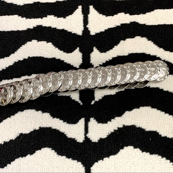 Silver Metal Medallion Mini Coin Concha Elastic Belt S-M - Picture 4 of 8